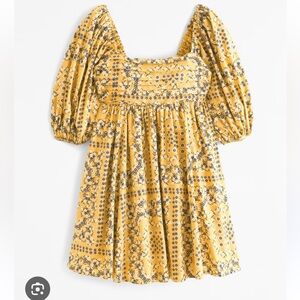 The A&F Emerson Poplin Puff Sleeve Mini Dress NWT